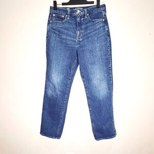 J Crew Classic Straight Leg Jeans Womens 28 Medium Wash Hi Waist Ankle Mom Pants